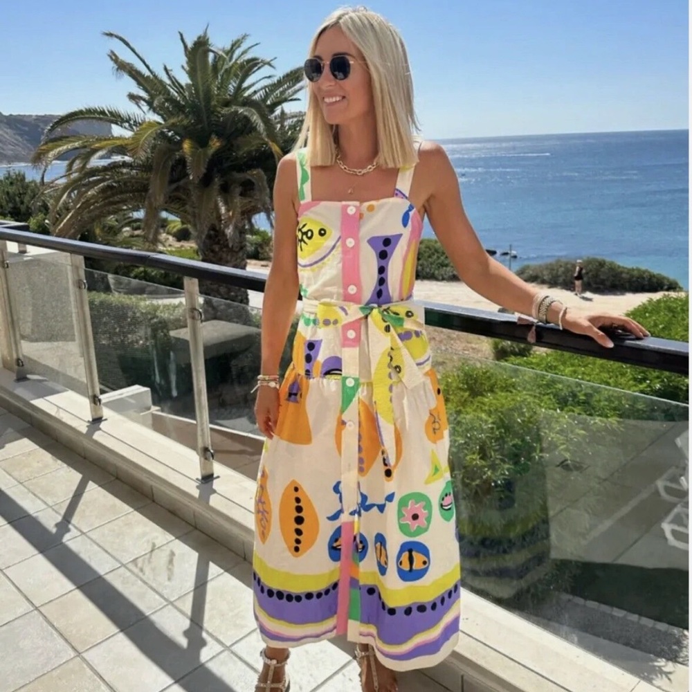 Zara Abstract Printed Summer Dress
